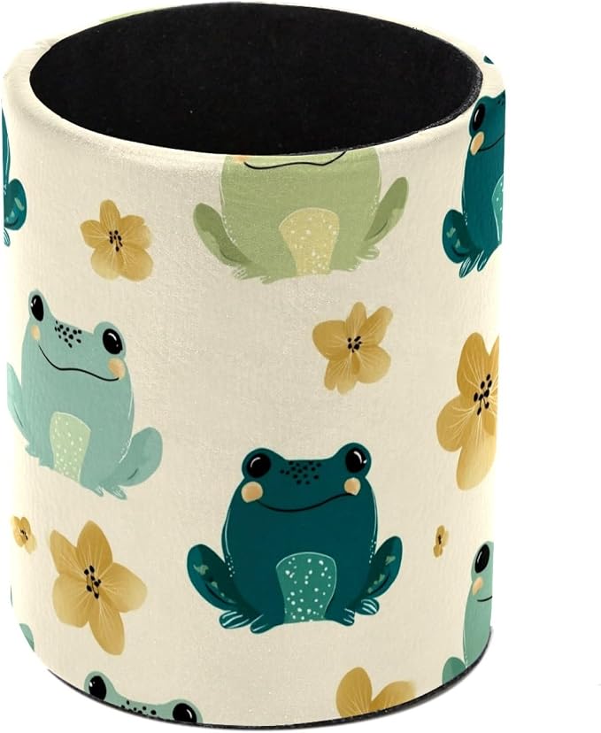 Frogs Pen Holder, Pencil Cup Marker Brush Holder Desk Storage Case, Desktop Organizer for School Office Home Supplies
