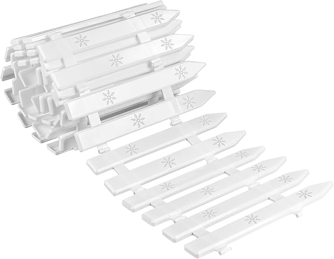URATOT 35 Pieces Christmas Tree Thick White Plastic Picket Fence Christmas Tree Fence for Pets Kids Holiday Party Garden Home Decoration, 12 Inches