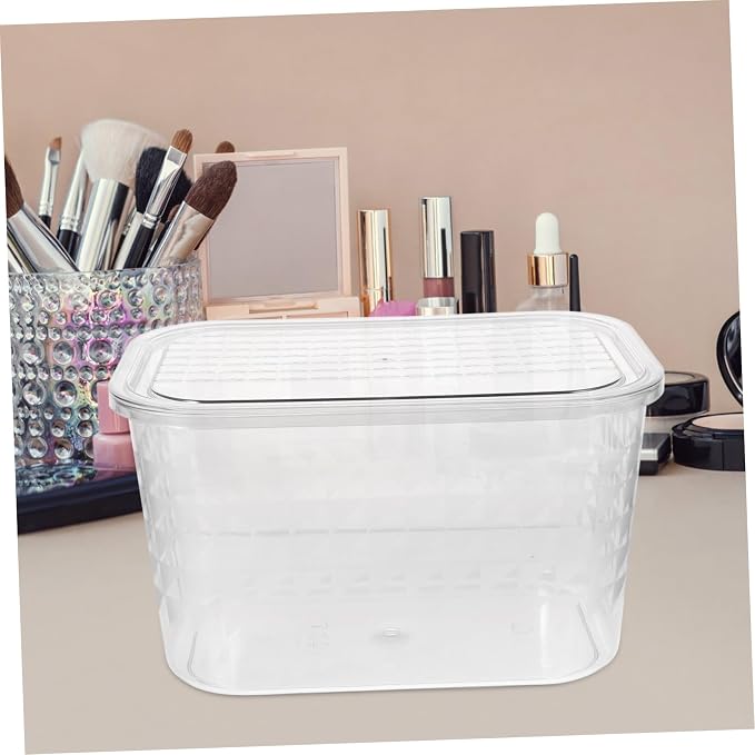 KALLORY Transparent Book Organizer Storage Box for Home Office and Classroom Clear Pet Container for Book Dvd and Desk Organization Tidy Up Your Space