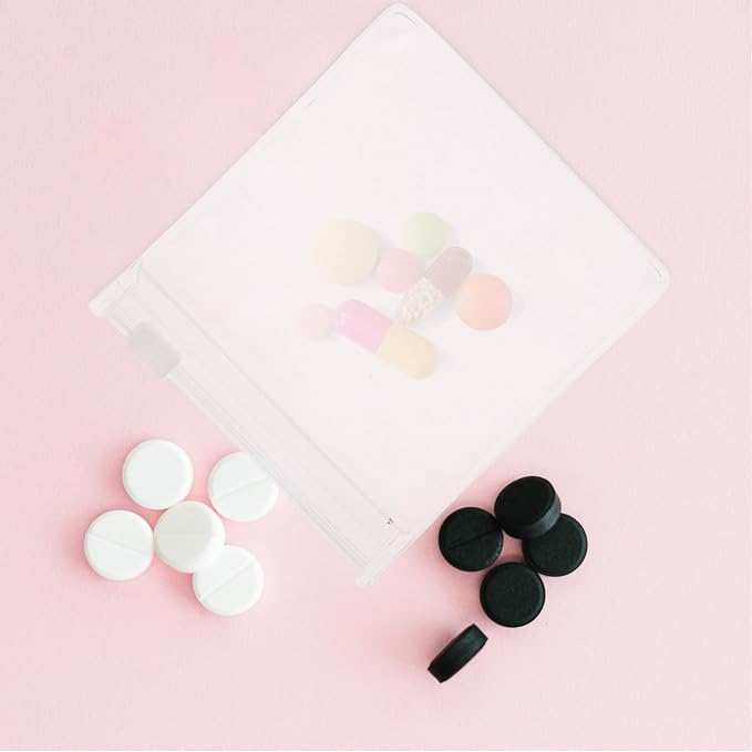 Ciieeo 24pcs Small Eva Sealable Pill Bags Travel Medicine Container Portable Pills Organizer Pouches for Daily Medication and Pet Storage