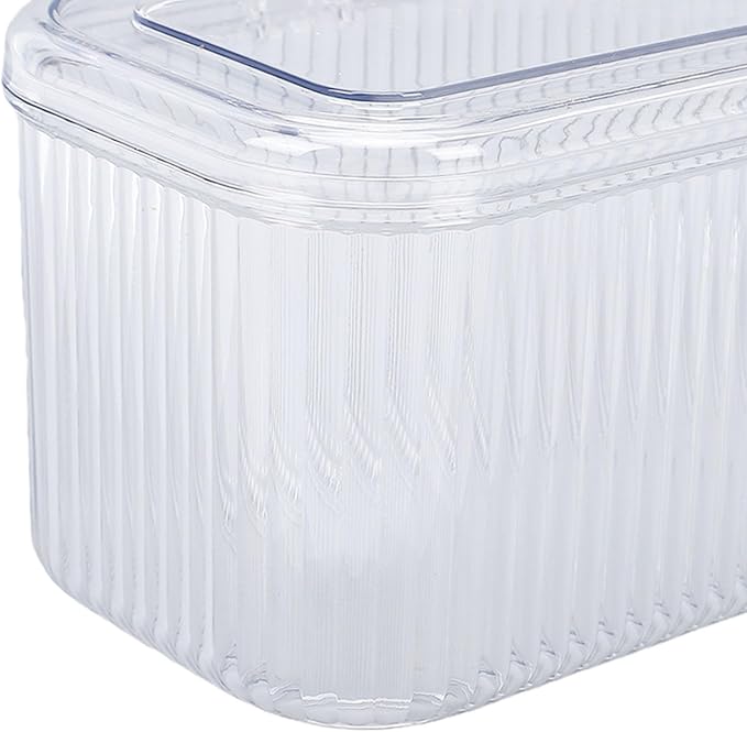 ZJchao Clear PET Teabag Storage Box with Shatter Proof Stackable Design for Coffee Capsules Sugar Packets Seasoning (Transparent)