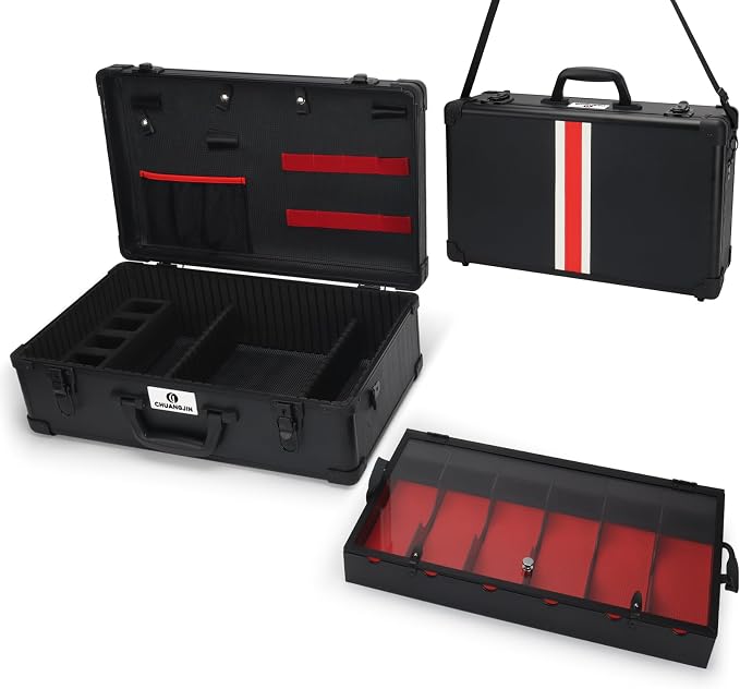 Large Barber Carrying Case, Hairdresser Tool Box Organizer Traveling Case, Portable Travel Barber Suitcase for Hair Stylist Pet Groomer Beauty Salon Makeup Artist
