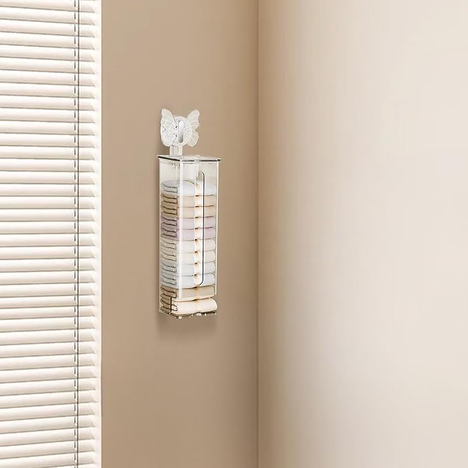 2pcs Elegant Wall Mounted Underwear Organizer with Protective Cover, Pet Material Hanging Storage Rack for Socks and Underwear, Space-Saving Design with Easy Installation