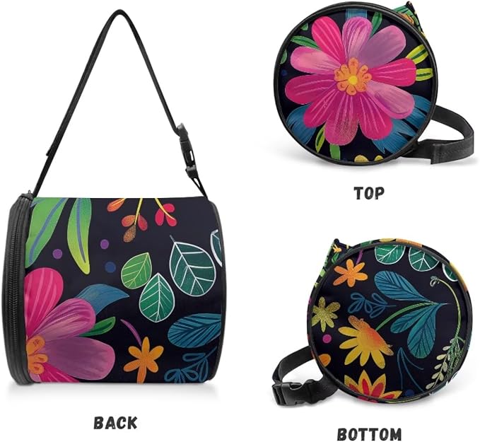 Tropical Flower Hanging Paper Towel Roll Holder with Adjustable Strap Water Resistant Toilet Tissue Roll Dispenser Handy Toilet Paper Cover Storage Holder