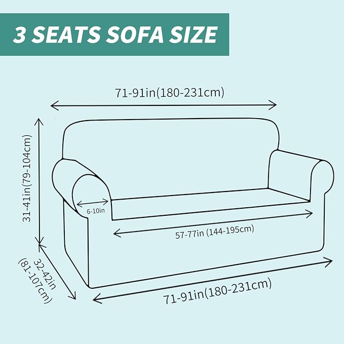 YEMYHOM Couch Cover Latest Jacquard Design High Stretch Sofa Covers for 3 Cushion Couch, Pet Dog Cat Proof Slipcover Non Slip Magic Elastic Furniture Protector (Large, Army Green)