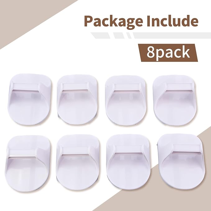 Heran Spray Bottle Holder Wall Mount - 8 Pcs Adhesive Hooks for Kitchen, Bathroom & Cabinet - Space-Saving Storage Organizer for Spray Bottles, Water Bottles & More