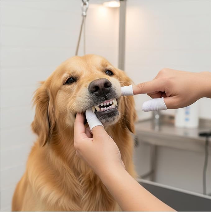 20 Pcs Dog Finger Toothbrush, Soft Fabric Dog Tooth Brush Cat Pet Tooth Brushing Kit Washable Comfortable Finger Brush for Dogs Teeth Cleaning Dental Care