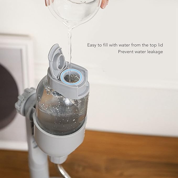 Pet Standing Water Dispenser, Multifunctional 2 in 1 Detachable Height Adjustable Small Pet Puppy Dog Kitten Bowl, Automatic Dog Water Dispenser for Puppy Dog Cat,Grey,11 x 7.7 x 15.4in
