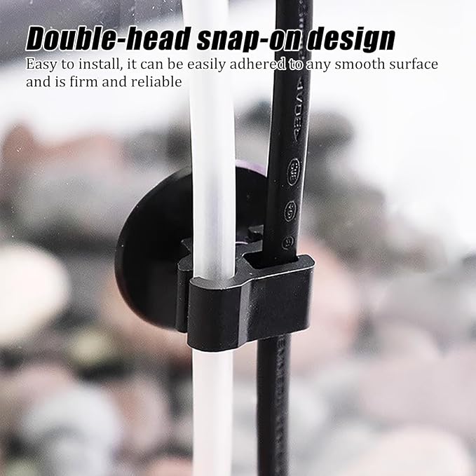 ZORZA 20Pcs Multi-Functional Aquarium Suction Cup Clips for Secure Organizing Double Tube Power Cord Clip Holder Fish Tank Wire Organizer with Strong Suction Cups for Aquarium Accessories