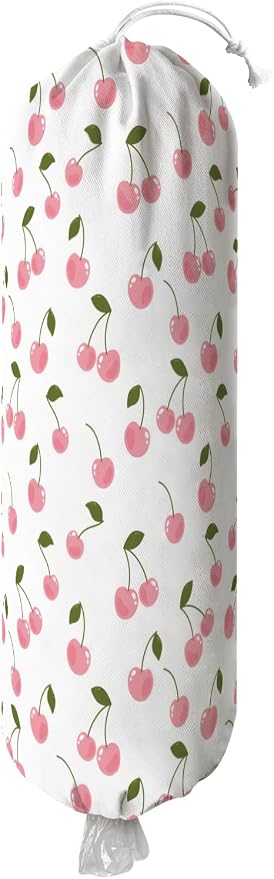 Plastic Bag Holder, Wall Mount Plastic Bag Organizer Dispenser Reusable Grocery Bag Organizer for Home Kitchen(Cherry)