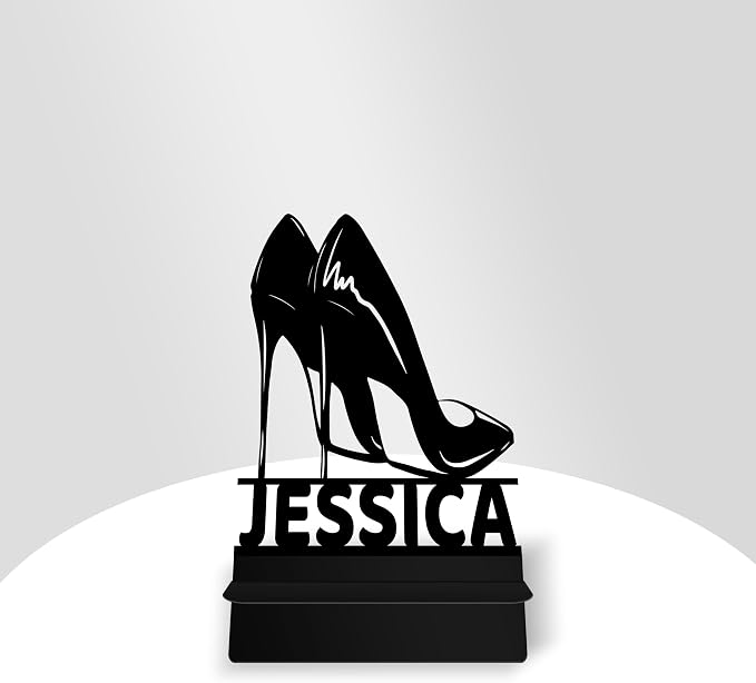 Personalized High Heels Cell Phone Holder, Custom Name Shoes Desk Stand, Metal Fashion Dock, Tablet, Smartphone Stands, Desktop Accessories, Gifts for Women, Girls, Christmas