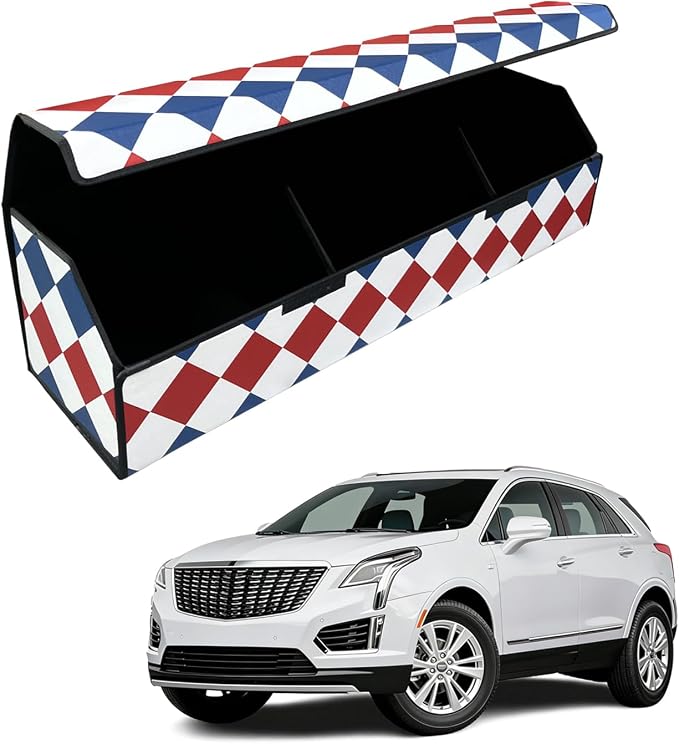 Car Trunk Organizer for For Cadillac XT5 - Custom Fit,Easy Installation，Large Space Outdoor Trunk Organizer with Leather,Hook and Loop Fastener,4-Layer Cover,For Cadillac XT5 2017-2025