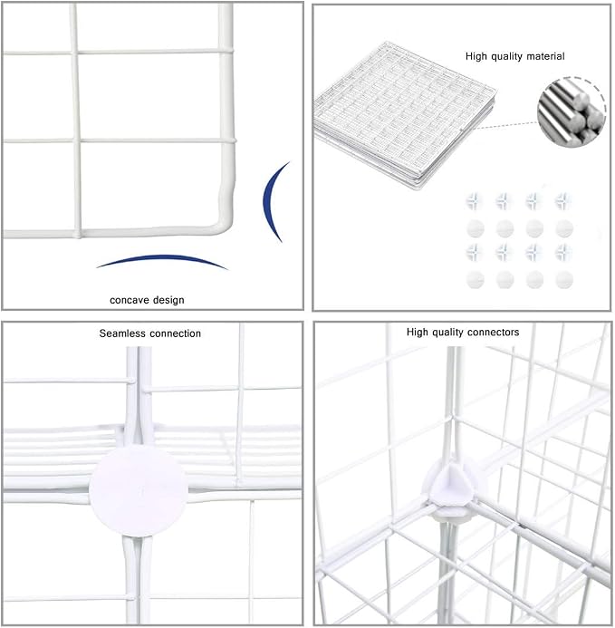 C&AHOME Wire Cube Storage, 6 - Cube Organizer Metal C Grids, Units, White | Modular Shelves Units, Storage Bins Shelving, Closet Organizer, Ideal for Home, Office, Living Room