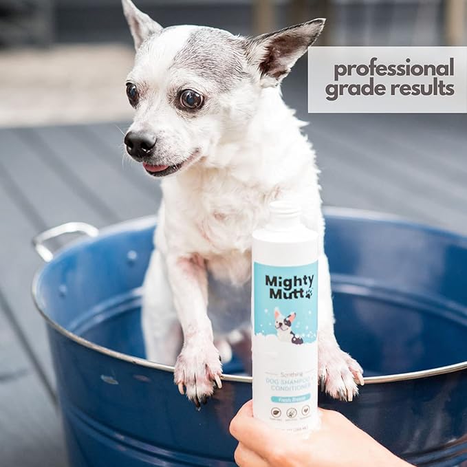 Mighty Mutt Soothing Dog Shampoo and Conditioner – Pet Friendly | Deodorizes Smelly Dogs | Detangles | Natural, Hypoallergenic & Anti-Itch Dog Shampoo Sensitive Skin – Fresh Breeze | 9 fl oz