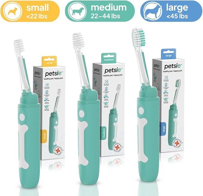 Dog Toothbrush | No-Vibration or Noise, Electrolytic Technology | Improves Oral Health & Reduces Bad Breath | Cleaning Brushing Kit | No Toothpaste Needed | Dog Teeth Cleaning Kit