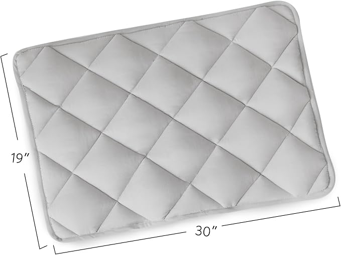 Dog Crate Pad 2 Pack (30" x 19"), Dog Crate Mat with Anti-Slip Bottom, Grey | Fits 30 Inch Crate, Soft, Machine Washable, Kennel Pad