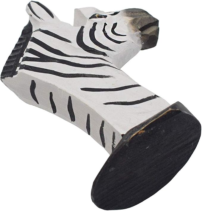 Handmade Wood Carving Eyeglasses Spectacle Holder Stand Sunglasses Display Rack Home Office Desk Décor Gift (Zebra)