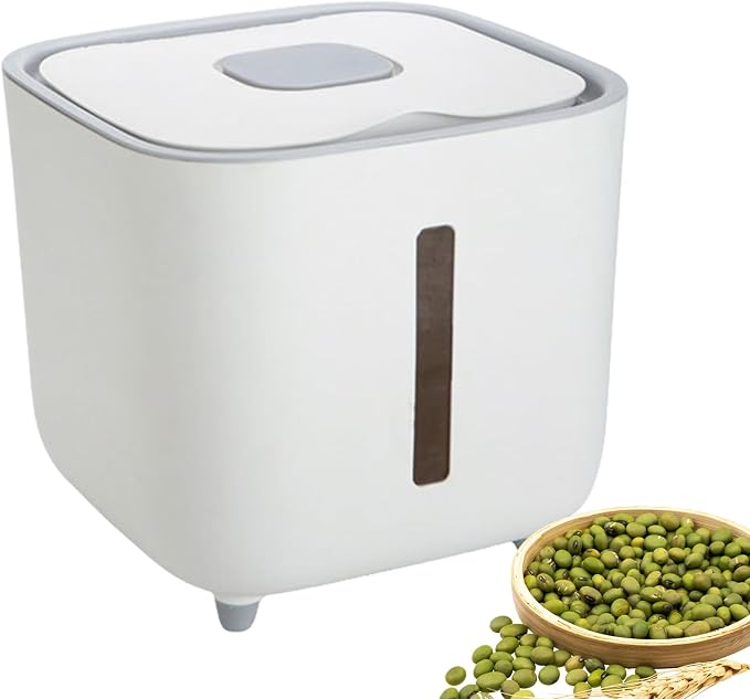 Grain Dispenser Large Stackable Lidded Household Food Storage Box | Food Container for Grains Flour Sugar Beans Cereal Dry Goods Nuts Medicinal Materials Pasta Coffee Lentils Kernels Herbs