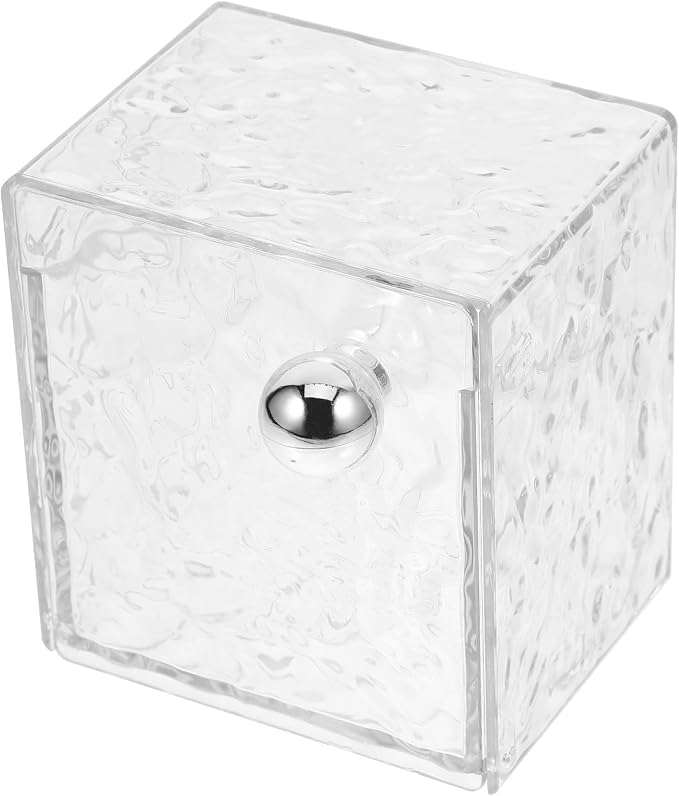 VOSAREA Lidded Cotton Pads Dispenser Wall Mounted Large Capacity Organizer