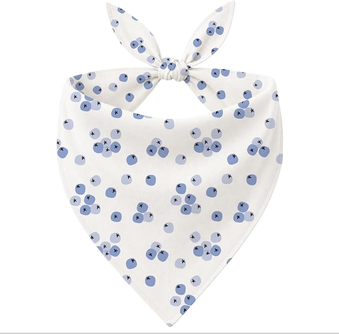 Blueberry Dog Bandana, Fruit Pattern Pet Triangle Scarf for Small Medium Dogs, Cute Puppy Bandana for Daily Wear Walks Picnic Birthday Party Family Photos