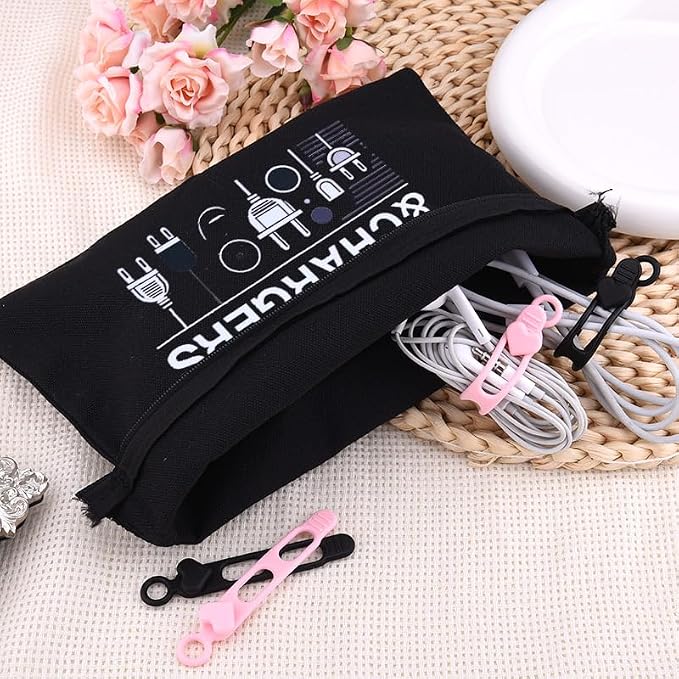 Sisadodo Charging Cable Organizer Travel Bag Toiletry Makeup Cosmetic Bags Medicine Med Toiletry Bag Pouch Diabetic Gifts Bags