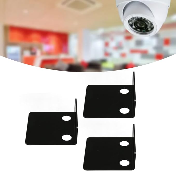lyrlody 3 PCS Small Security Cameras Wall Shelf, Acrylic Floating Shelf with 6 Cable Clips 10 Tapes, No Drill Adhesive for Bedroom Living Room Office (Black)