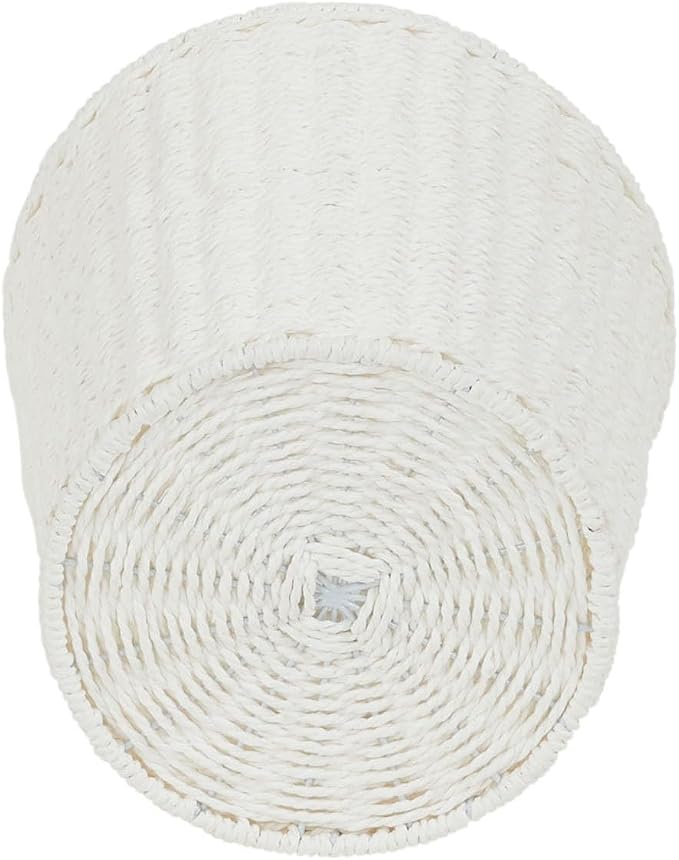Household Essentials White Paper Rope Waste Basket Trash Bin for Bathroom, Bedroom, Office ML-7192