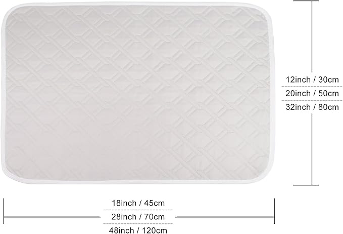 2 Pack Guinea Pig Cage Liners, 28" x 20" Washable Guinea Pig Pee Pads, Reusable Super Absorbent Non-Slip Training Mat Bedding for Small Animals - Hamster, Rabbit, Chinchilla, Rat (Gray)