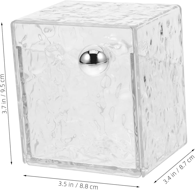 Cabilock Cotton Pads Holder Vanity Organizer Wall-mounted Storage Canister Box Pet Material