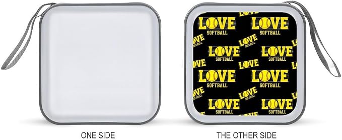 Heavy-Duty DVD Holder Binder Love Sports Softball, 40-Disc Capacity Hard Plastic Case, Portable Storage Wallet for Music Movies