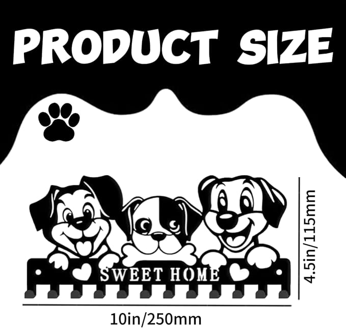 Personalized Dog-Themed Wall-Mounted Metal Key Holder, Suitable for Home Entryways, Living Rooms, Bedrooms, Kitchens, Bathrooms, Gardens and More