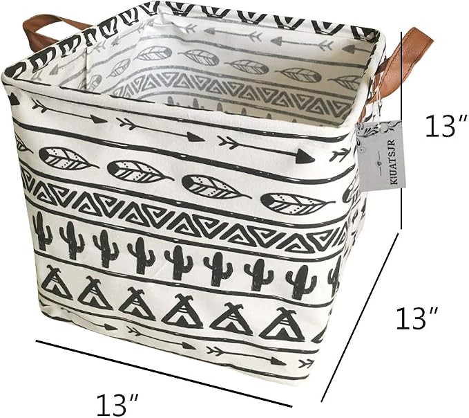 Storage Basket Fabric Organizer Bin for Toys, Books, Clothes, Pets,Perfect for Bedroom/Office/Nursery/Shelves (Black)