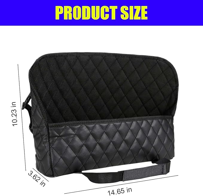 Car Net Pocket Handbag Holder Between Seats, Large Capacity Storage Bag for Front Seats, Leather Car Organizer Backseat Barrier for Kids Pet, Handbag Organizer Pocket Car Console Purse Holder