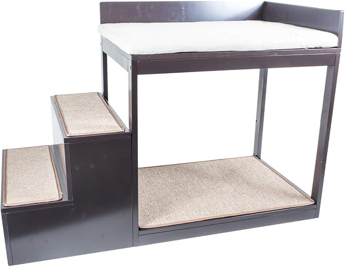 Penn-Plax Buddy Bunk Multi-Level Bed | Pet Stairs for High Beds and Couches | 3 Step System for Small Sized Dogs and Cats | Practical and Accommodating for Modern Homes (DOGF60)