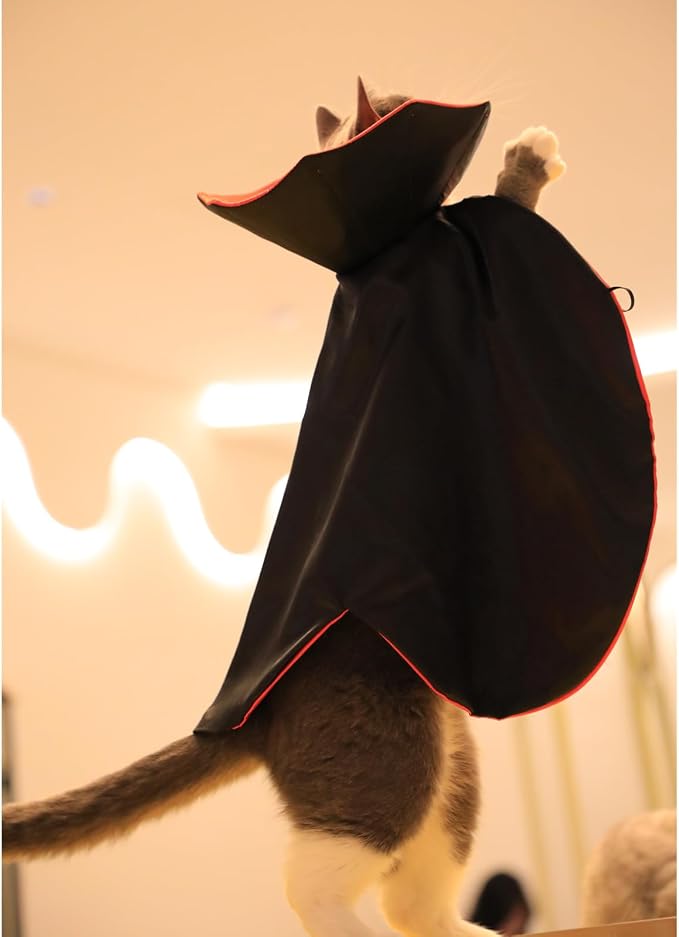 Dog Cat Vampire Cloak Costume for Small Medium Large Dogs Cats, Halloween Dog Costumes Cat Vampire Cloak