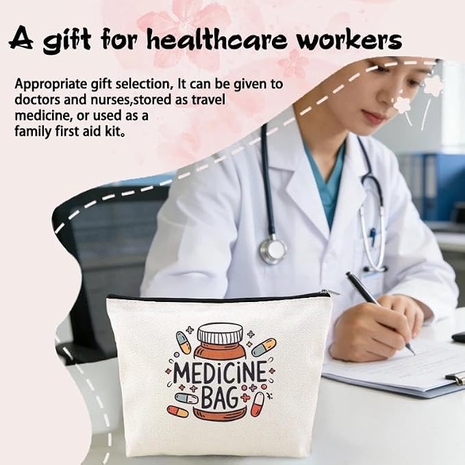 Home Medical Bag for Medicine Storage Organizer Pouches Emergency Pouch for First Aid Med Bag Patient Gifts from Nurse Drug Bags for Travel Camping Medication Storage Kit Pharmacy Doctor Gifts Ideas