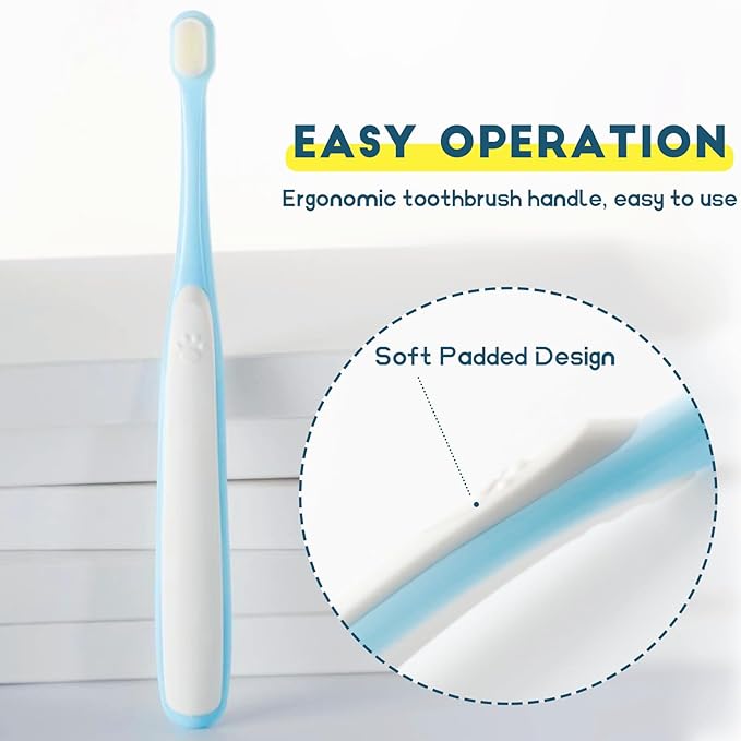 Small Dog Toothbrush, Cat & Puppy Tooth Brushing Kit, Ultra Soft & Mini Head Tooth Brush for Kitten & Tiny Pet, Doggy Toothbrushes Deep Dental Teeth Cleaning, Soft Bristles, 1 PCS - Pink