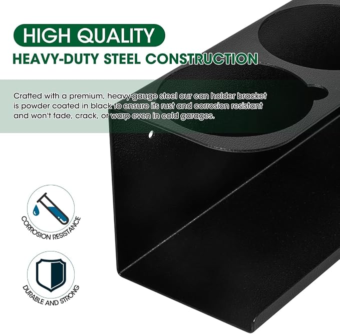 Touri 2 Pcs Spray Can Holder, Able to Hold 10 Cans | For Garage and Workspace, Wall-Mounted Steel Aerosol Can Holder