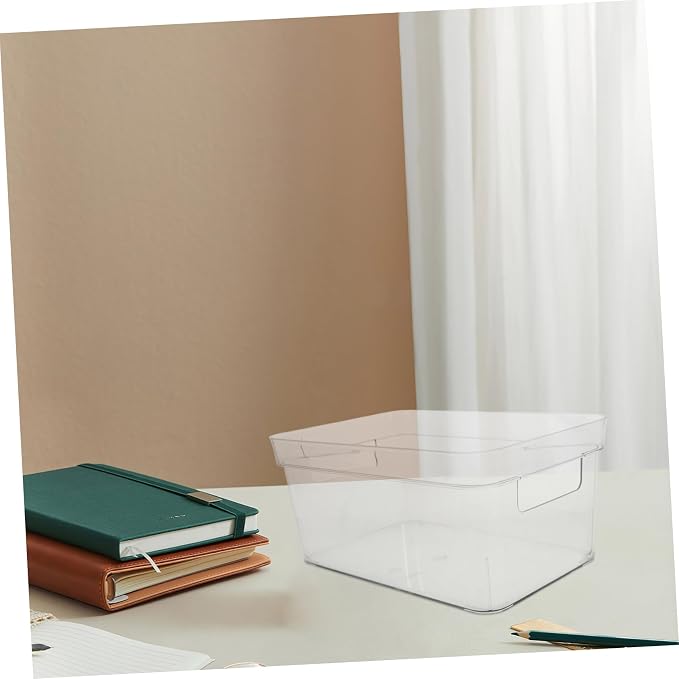 Housoutil Pet Storage Box Handle Multi-functional Organizer for Office Supplies Craft Storage and Bathroom Essentials Portable