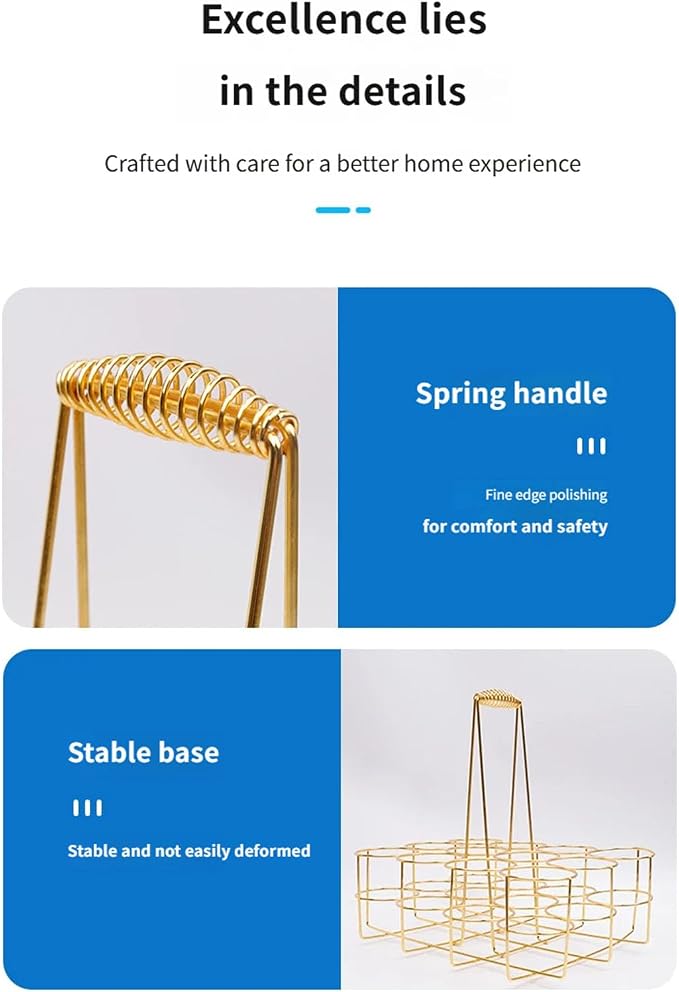 6 Pack Beverage Carriers with Ergonomic Handle Portable, L, B L | Storage Rack for BBQs and Gatherings, Carry Basket for Entertaining and Outdoor Use, Metal Wire Design