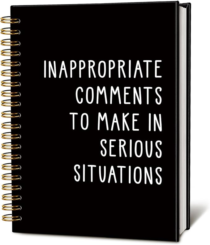 Funny Notebooks for Work, Sarcastic Notebooks for Work | Funny Office Gifts for Coworkers, Funny Office Supplies, Black Hardcover Spiral Notebook 5.5x8.3 Inch