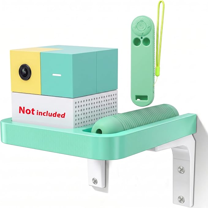 RIBOTS Wall Mounted Holder for Nex Playground Game System with Silicone Remote Case Cover, Wood Shelf for Console & Remote, 3-Step Easy Setup, Storage Organizer for Nex Playground Kids & Families