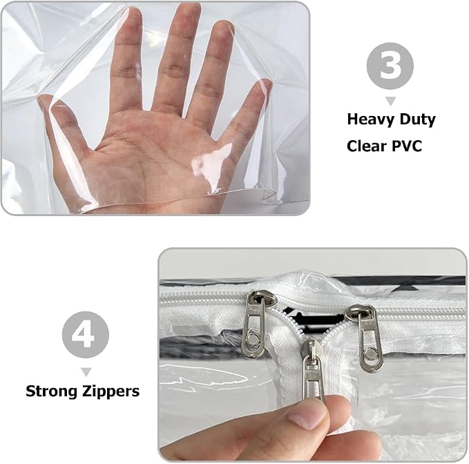 Rileytee Clear Wire Shelf Cover,Durable Dustproof Waterproof PVC Shelf Covers for Wire Shelving,Outdoor Storage Rack Cover for Wire Rack with Zipper,Clear,36"W x 18"D x 72"H
