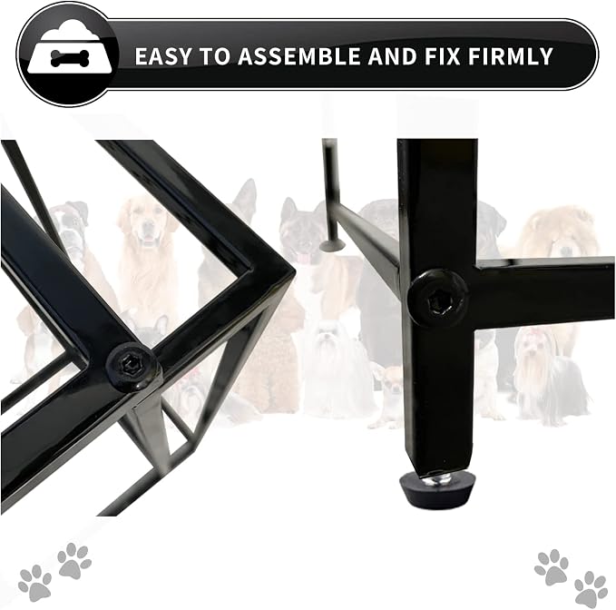 Lifted Dog/Cat Bowl Stand, Raised Dog Bowl Holder for Existing Bowls, 4 Adjustable Heights for Puppy, Small, Medium and Large Size Dogs.