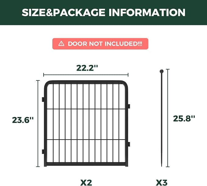 FXW Rollick Dog Playpen, Indoor, Yard & RV Camping, 24" H, 2 Panels | Easy setup, Heavy-duty, DIY layouts, for Puppies & Small Dogs, Patented