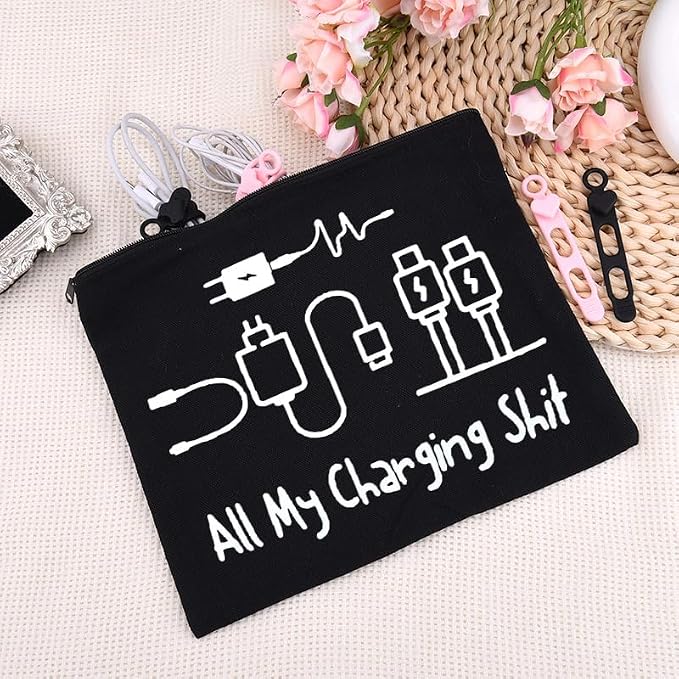Sisadodo Charging Cable Organizer Travel Bag Toiletry Makeup Cosmetic Bags Medicine Med Toiletry Bag Pouch Diabetic Gifts Bags