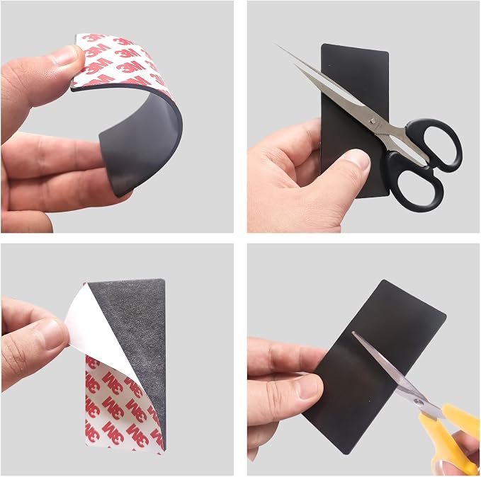 Magnetic Tape 1x3 Inch 16 Pack, Strong Adhesive Magnets for Crafts | Magnetic Strips with Strong Adhesive Backing for DIY Crafts, Fridge, Photo Display. Flexible,Easy to Cut, Peel & Stick.
