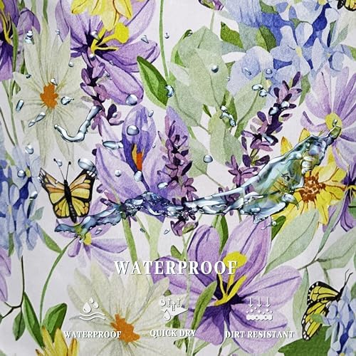 Purple Flower Butterfly Laundry Basket Oxford Cloth Hamper 18.9"x16.5"