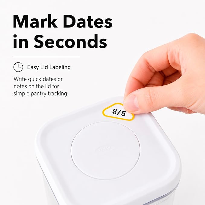 Removable Expiration Date Labels for Food Containers, Waterproof Food Storage Labels for Deli Containers, Best By Pantry Label, Freezer Refrigerator Label, Write On Kitchen Organization Label
