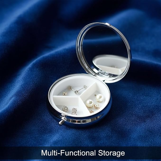 Maltese Dog Small Box for Pill,3 Compartment Pill Case Travel Medicine,Portable Pocket or Purse Pill Organizer Container Holder Hold Vitamins, Medication, Fish Oil Supplements